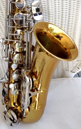 941416 Selmer Ft85 Bundy Ll Gold/silver Alto Sax With Leblanc Mpc. And Orig. Case - Very Nice