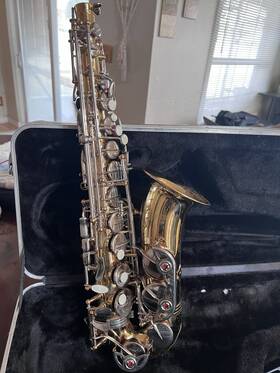 Selmer Ak28810016 Alto Saxophone Gold Lacquered Eb Key With Case Mouthpiece Accessories