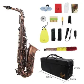 Uyr0957061858301gv Slade Alto Saxophone Antique Red Bronze Eb E-flat Sax With Mouthpiece Carrying Case M2p7