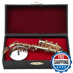 Tnfeeon B09wn3gg36 Miniature Alto Saxophone Mini Musical Instrument Stand And