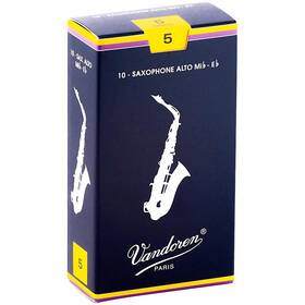Vandoren 008576120146 Alto Saxophone Reeds Strength 5 Box Of 10