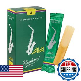 Vandoren B0002d09lk Sr263 Alto Sax Java Reeds Strength 3 - Box Of 10