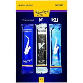 Smixa25 Vandoren Alto Saxophone Mix Card Includes 1 Each Traditional V12 And V21 2.5