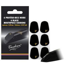 Vandoren Vmcx6 Mouthpiece Cushions Black Thick 0.80mm/.032 Inch Pack Of 6