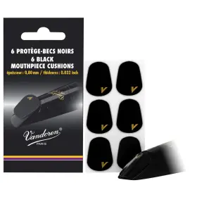Vmcx6 Vandoren Mouthpiece Cushions Black Thick 0.80mm/.032 Inch Pack Of 6