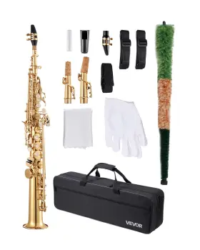 Vevor Jass 301 Gold Brass Straight Soprano Saxophone B Flat With Case Straps Mouthpiece