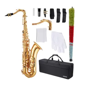 Vevor Jtas 401 Gold Tenor Saxophone B Flat Sax Beginner Kit With Case Straps Mouthpiece