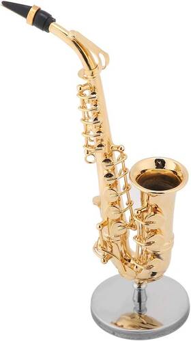 Viagasafamido 445045422432 Miniature Tenor Saxophone With Stand And Case Brass Golden Mini Musical Instrum