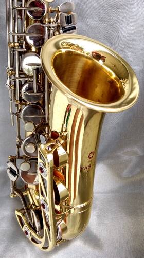 Yamaha 013019a Yas21 Gold/silver Alto Sax Without Rig.case And New Rico B5 Mpc.- Ready For Play