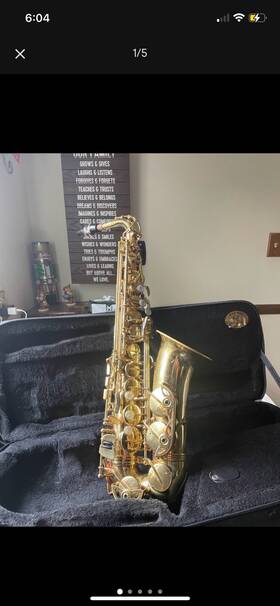 Yamaha 069680-a Student Alto Sax Saxophone With Case Strap And Crease