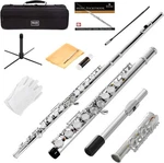 Mendini By Cecilio Flute, 16-KEY Closed Hole W/ Case, Gloves Silver Nickel Used. Price: $58.99.