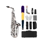 Btuty Flat Alto Saxophone, Brass, Silver, Includes Mouthpiece, Cleaning Clo.... Price: $384.54.