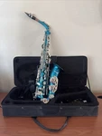 Mendini By Cecilio Alto Saxophone Blue With Soft Case, Mouthpiece, And More! Used. Price: $179.99.