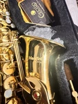 Mendini By Cecilio Alto Saxophone Brass Gold W/ Case, Mouthpiece, Care Kit Used. Price: $120.00.
