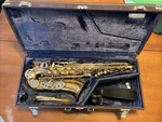 Selmer Alto Saxophone Model AS500 With Mouthpiece Hard Case Used. Price: $250.00.