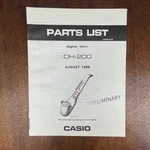 Vintage Casio DH-200 Digital Horn Service Manual & Parts List Very. Price: $30.00.