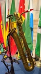 Selmer Baritone Saxophone Super Action 80 Series 2 Gold Lacquer Engraved Used. Price: $6500.00.
