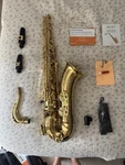 Jean Paul TS-400 Bb Tenor Saxophone Gold Lacquer High F# W/ Case Strap Open. Price: $850.00.