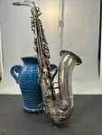 Indiana Band By Martin Alto Sax #20124 Silver Plate Gold Bell 1940 Elkhart Used. Price: $450.00.