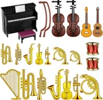 Civaner 24 Pcs Dollhouse Musical Instruments Christmas Miniature Violin Piano New. Price: $22.57.