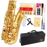 Glory Laquer Flat Alto Saxophone With 11REEDS,8 Pads Gold. Price: $329.98.