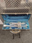 Sale Vintage Frank Holton Elkhorn Wis Silver Pro Trumpet With Case & Mouthpiece Used. Price: $499.95.
