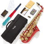 Mendini By Cecilio Eb Alto Saxophone W/ Case, Tuner, Mouthpiece - Red Used. Price: $169.99.