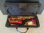Slade Alto Saxophone Gold Brass Lacquered With Case Mouthpiece Book Used. Price: $179.00.