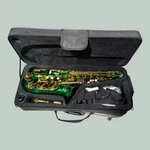 Lazarro LZR370AS Alto Saxophone Green Gold W/ Carry Case Open. Price: $325.00.