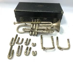 Vintage 1920S Frank Holton Cornet Silver-plated Original Case & Mouthpiece. Price: $399.98.