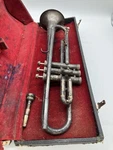 Vintage 1920'S Frank Holton Trumpet Elkhorn - Parts W/ Case And Mouthpiece Used. Price: $169.15.