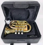 Mendini By Cecilio Mpt-l Pocket Trumpet 5772 With Case Open. Price: $209.00.