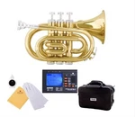 Mendini Mpt Brass Bb Pocket Trumpet W/tuner /case Gold New. Price: $102.50.