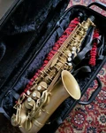 King Zephyr Alto Saxophone Brushed Gold With Case And Accessories Used. Price: $700.00.