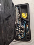 Lazarro Alto Saxophone LZR370AS Blue Silver With Carry Case Used. Price: $235.00.