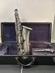 Antique Saxophone Buffet Evette Schaffer Model Carl Fisher Silver Plate #222624 Used. Price: $650.00.