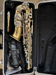 Beautiful Jupiter JAS710GNA Alto Saxophone With Hard Case And Tuner Used. Price: $850.00.